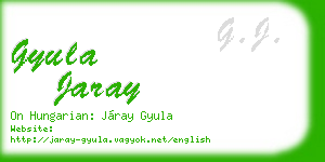 gyula jaray business card